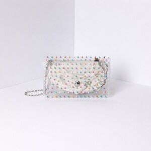 Steve Madden Clear Multicolor Studded Crossbody Bag - White Insert
